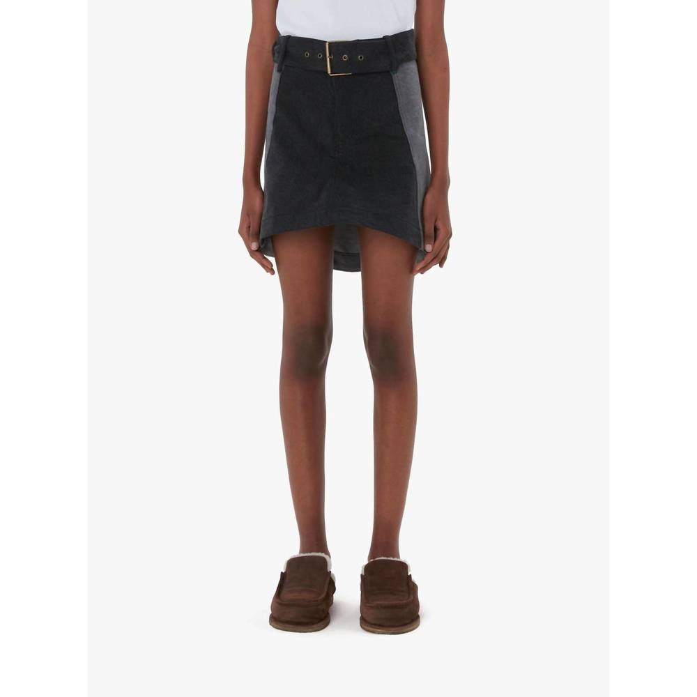NEW JW ANDERSON paneled mini denim skirt in dark grey